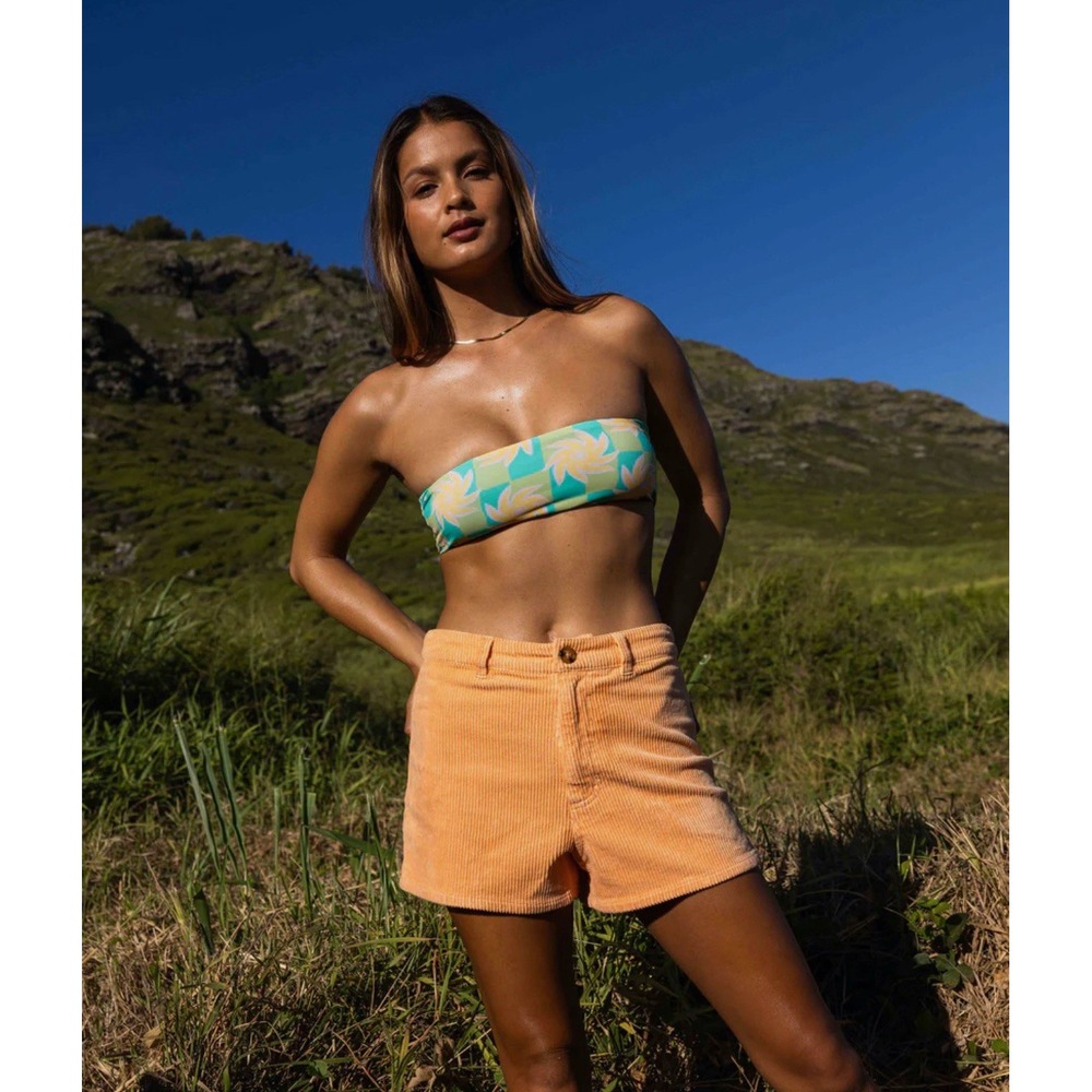 NEW Billabong Womens Free Fall Corduroy Short Size 28 Tangy Peach Orange Stretch